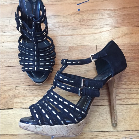 Christian Dior strappy cork heels size 41 auth htf - Picture 1 of 4